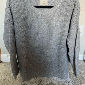 Oversized Lace Trim Sweater